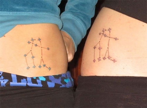 Color Libra Constellation Tattoos On Lower Back