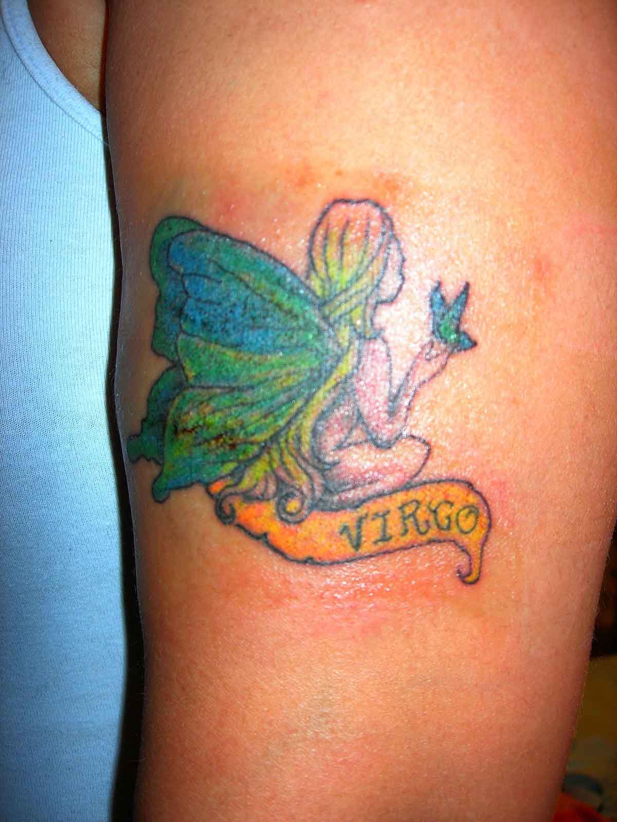 Colorful Virgo Woman Tattoo
