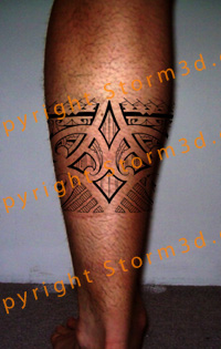 Cool Attractive Band Tattoo On Leg