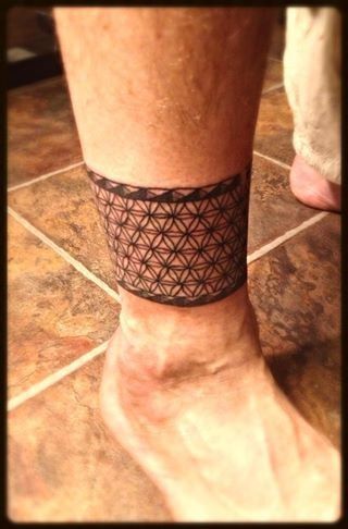 Cool Band Tattoo On Leg