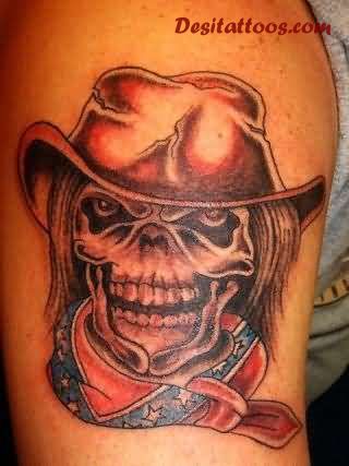 Cowboy Skull Tattoo Design For Arm