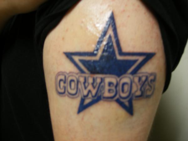 Cowboys - Black Cowboy Star Tattoo Design