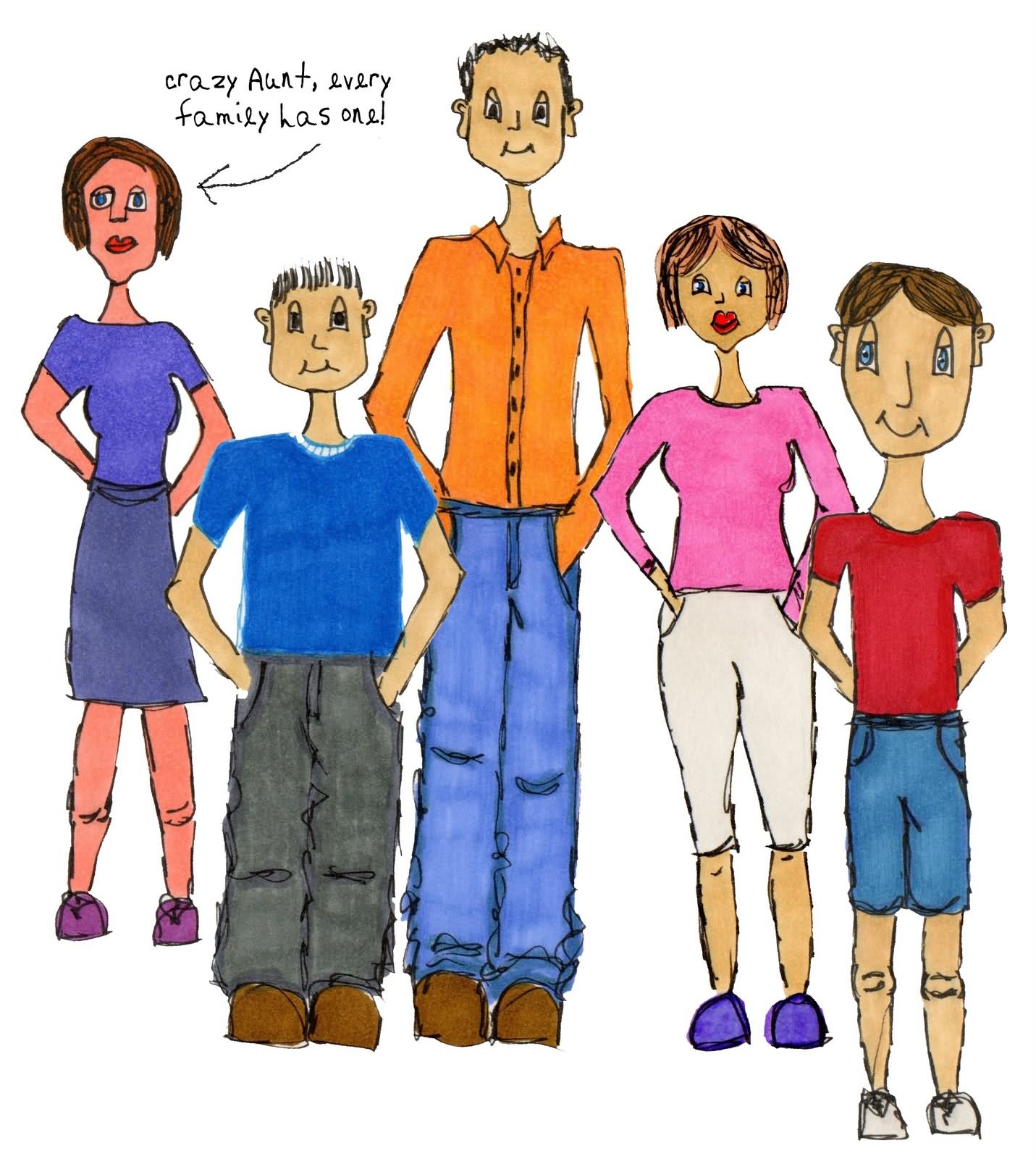 Crazy Family Cartoon Funny Picture