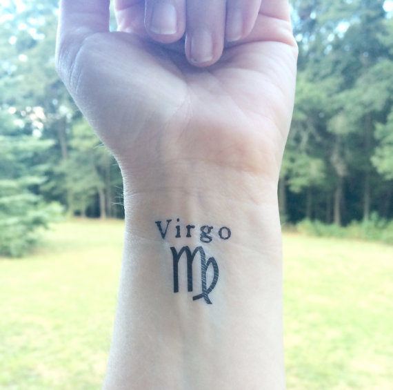 Cute Left Wrist Virgo Tattoo For Girls