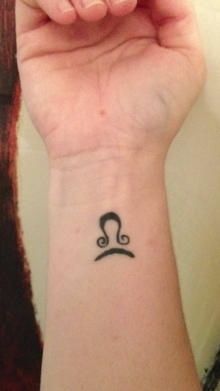 Cute Small Libra Tattoo On Wrist