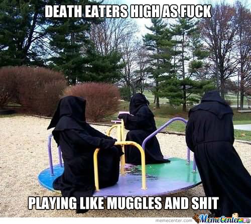 Death Eaters High Fuck Playing Like Muggles And Shit Funny Image