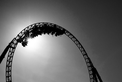 Funny Black And White Roller Coaster Picture