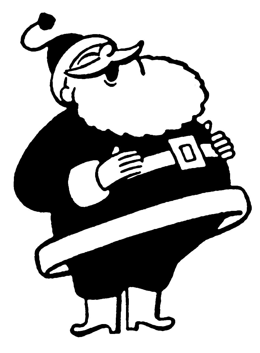 Funny Black And White Santa Clause Laughing Picture