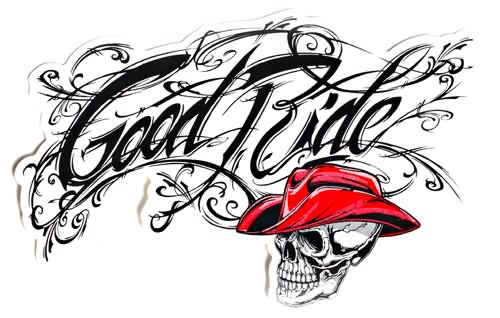Good Ride - Cowboy Skull Tattoo Design