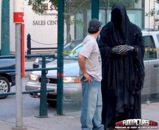 Grim Reaper Talking With Man Funny Death Image For Facebook