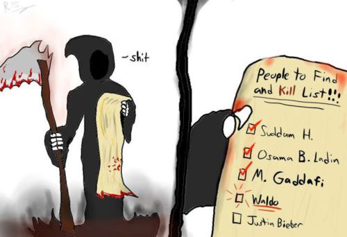 Grim Reaper With Death List Funny Picture