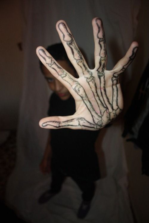 Hand Bone Tattoo On Hand Palm