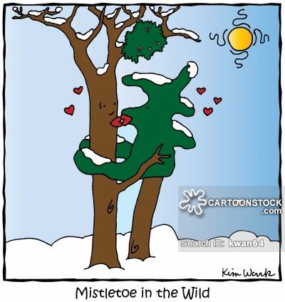 Hanging Mistletoe Cartoon Funny Picture