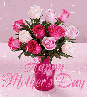 Happy Mother's Day Flowers Glitter
