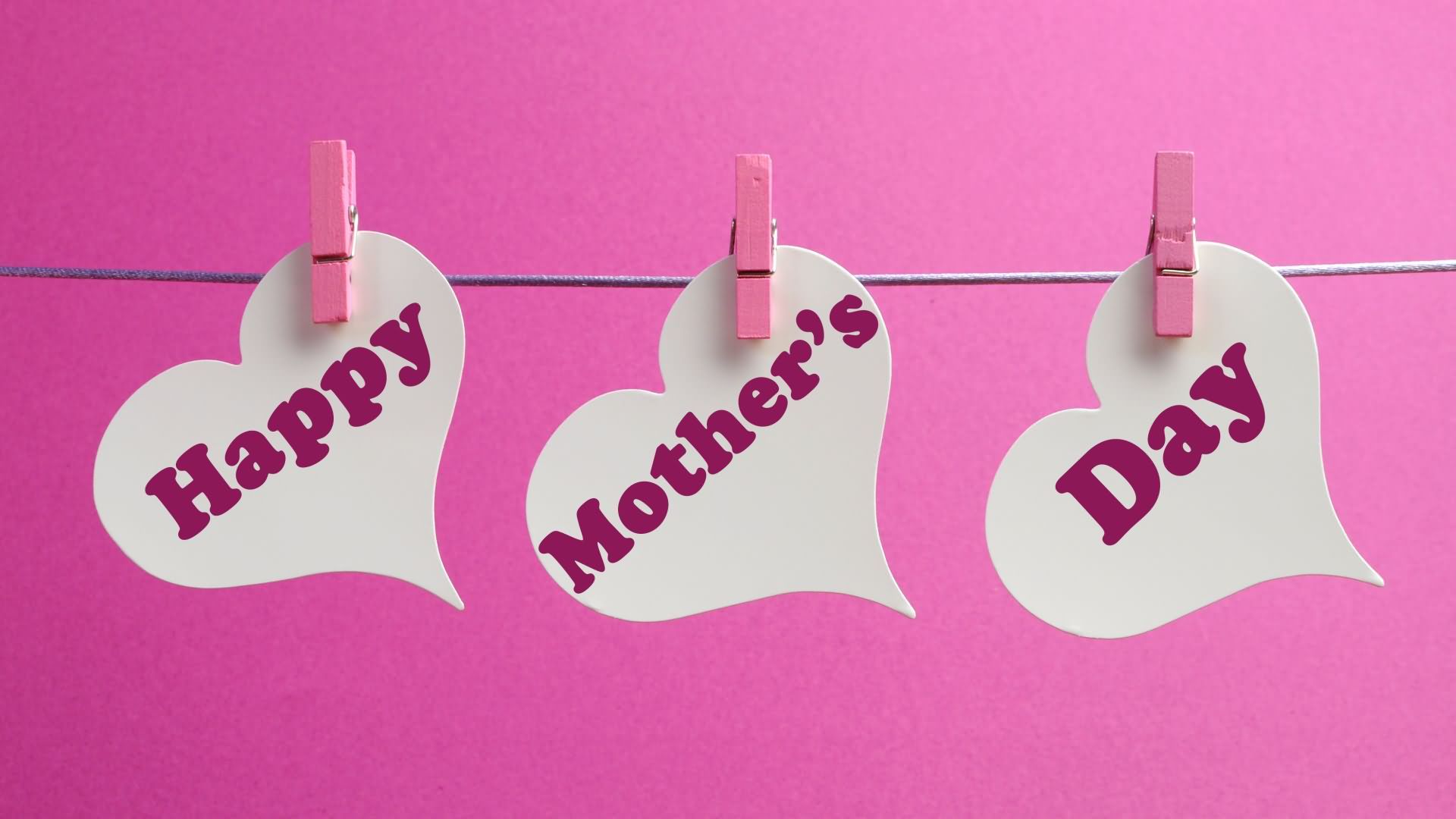 Happy Mother’s Day Hanging Heart Shape Card Picture