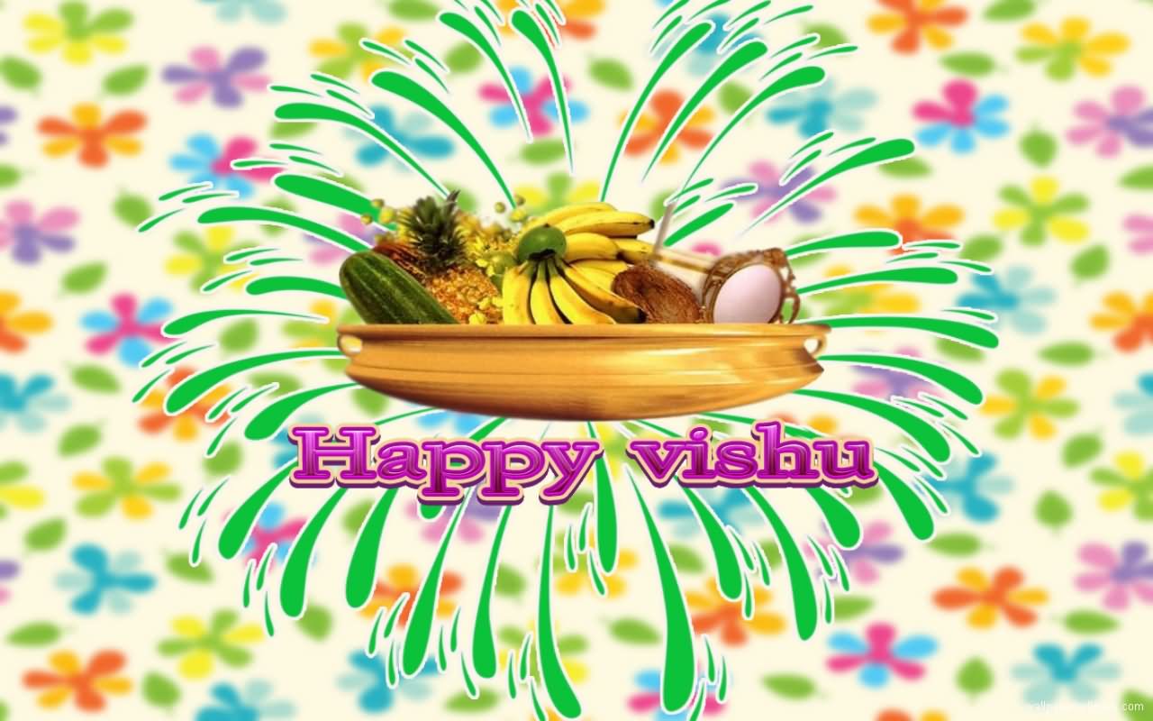 Happy Vishu Colorful Wallpaper