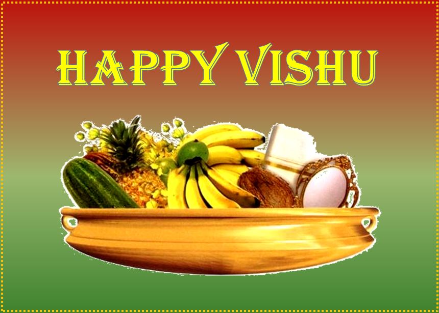 Happy Vishu Fruits Thali Wishes Picture