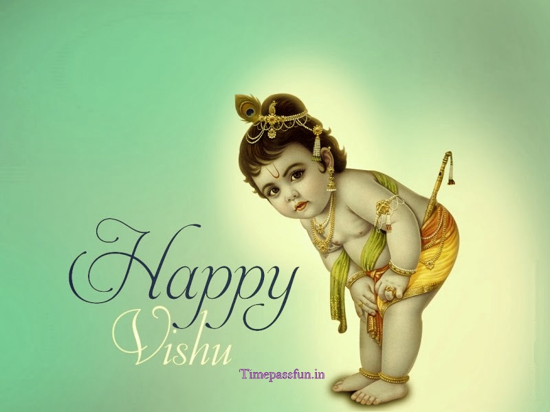 Happy Vishu Lord Krishan Wallpaper