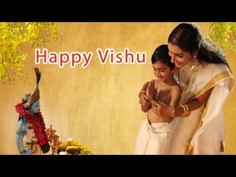 Happy Vishu Mother And Son Worshiping