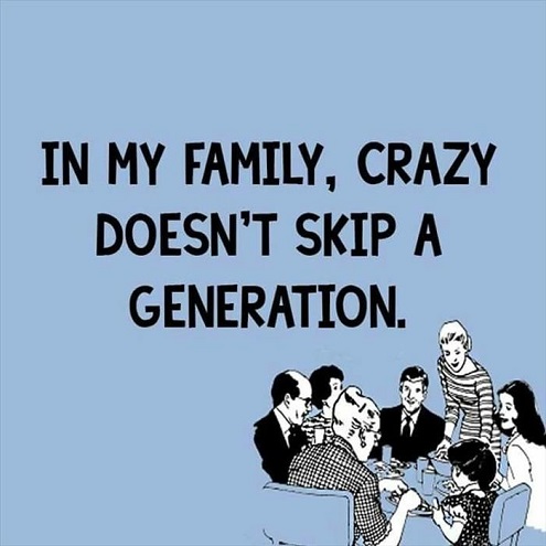 In My Family Crazy Doesn't Skip A Generation Funny Picture
