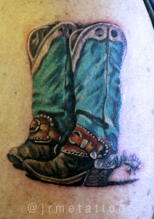 Inspiring Cowboy Boot Tattoo Design