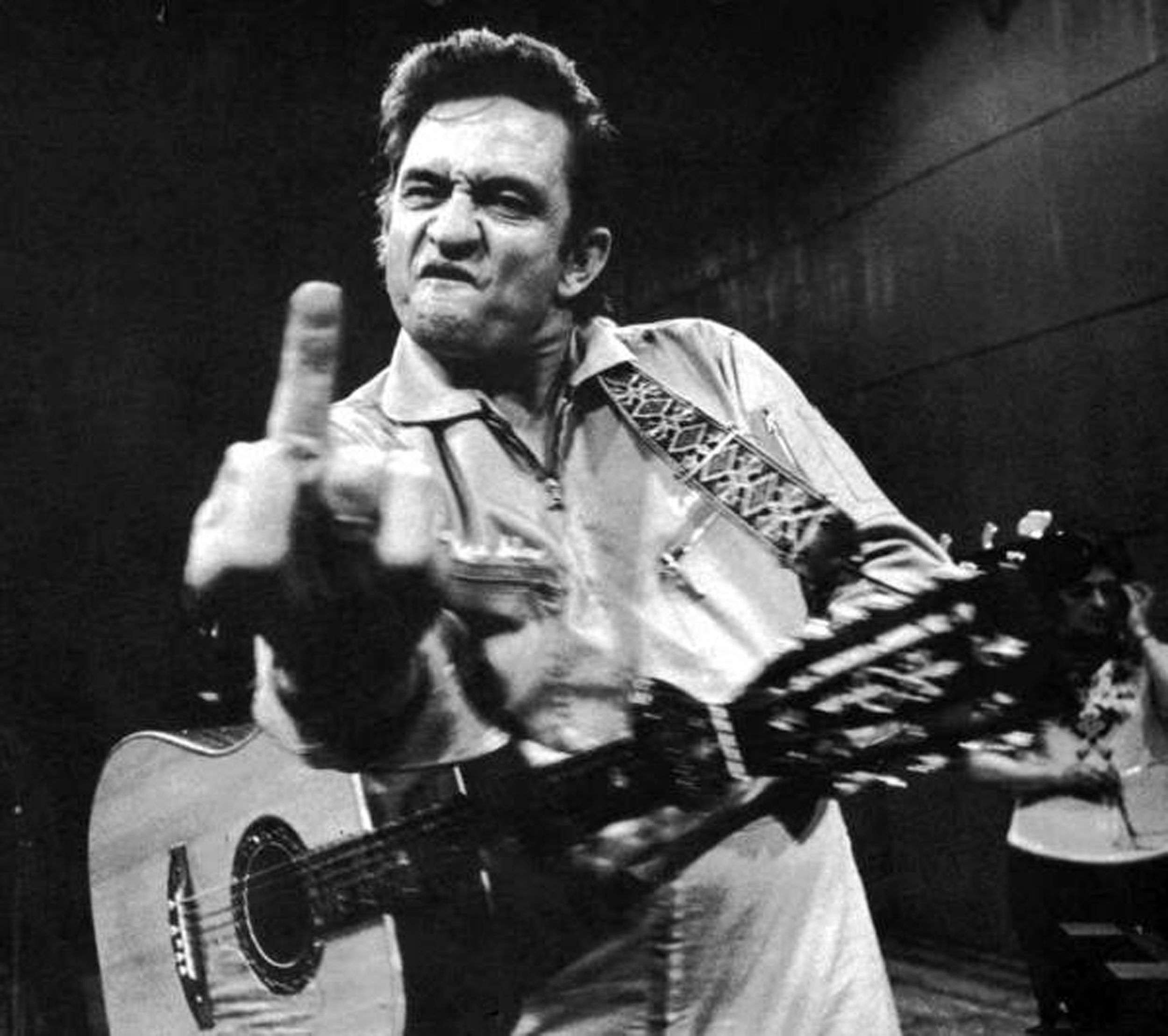 Johnny Cash Flip Off Funny Picture