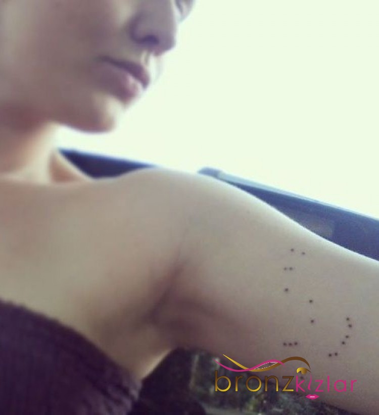 Libra Constellation Tattoo On Girl Inner Bicep