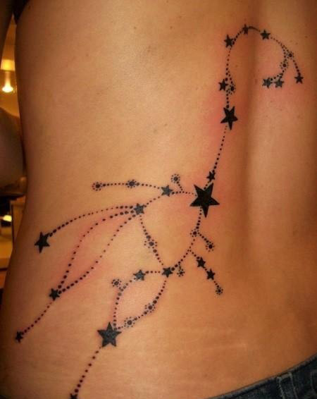 Libra Constellation Tattoo On Lower Back