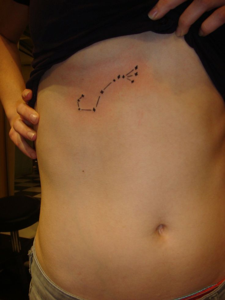 Libra Constellation Tattoo On Rib For Girls