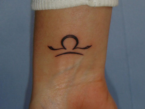 Libra Sun Sign Tattoo On Wrist