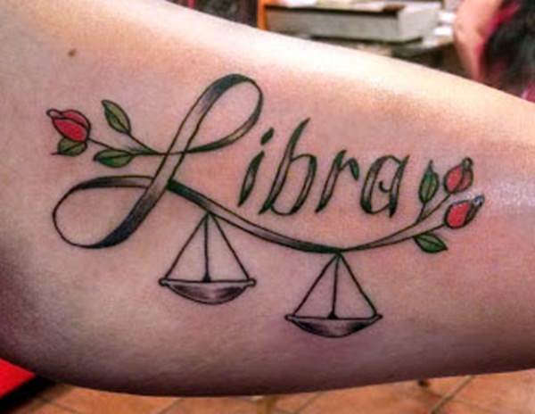 Libra Tattoo On Inner Bicep