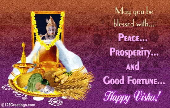 May You Be Blessed With Peace Prosperity And Good Fortune Happy Vishu