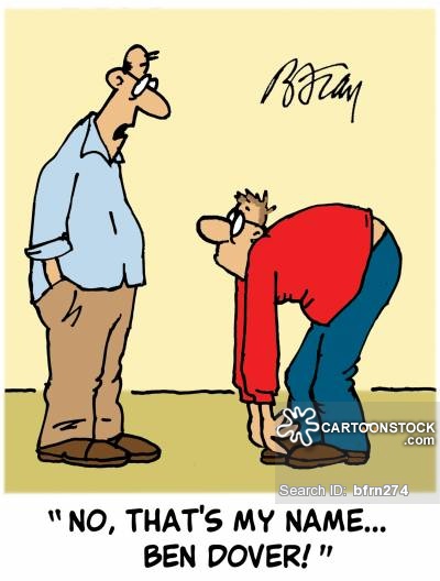 No Thats My Name Ben Over Funny Bent Over Cartoon Picture