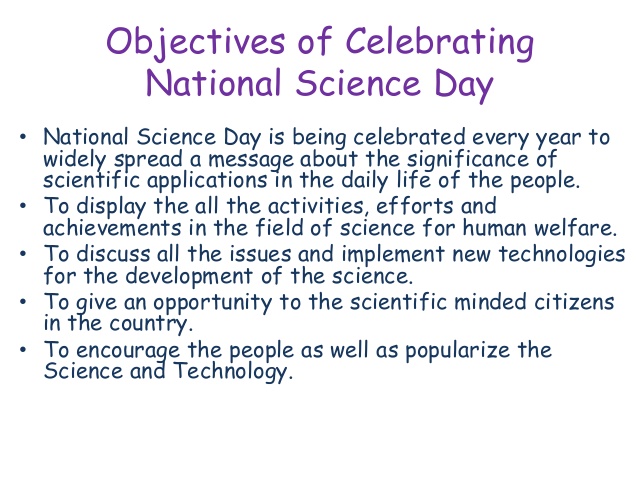 Objectives Of Celebrating National Science Day