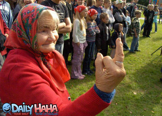 Old Woman Flipping Off Funny Photo For Whatsapp
