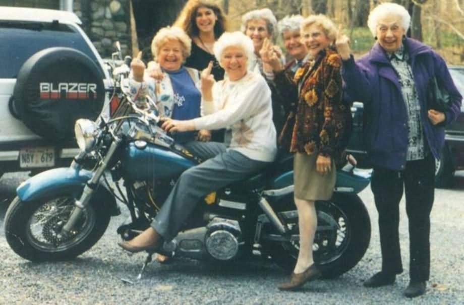 Old Women Funny Flip Off Picture