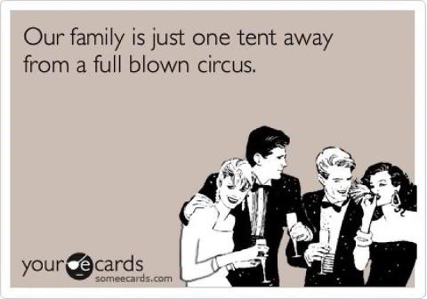 Our Family Is Just One Tent Away From A Full Blown Circus Funny Crazy Image