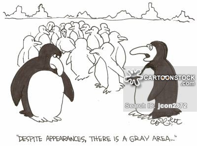 Penguins Talking Funny Black And White Cartoon Image