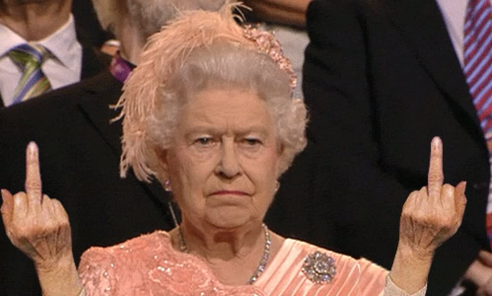 Queen Elizabeth Showing Flip Off Funny Picture