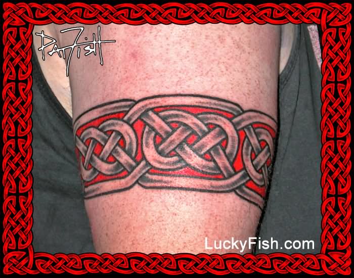 Red And Black Celtic Armband Tattoo Design