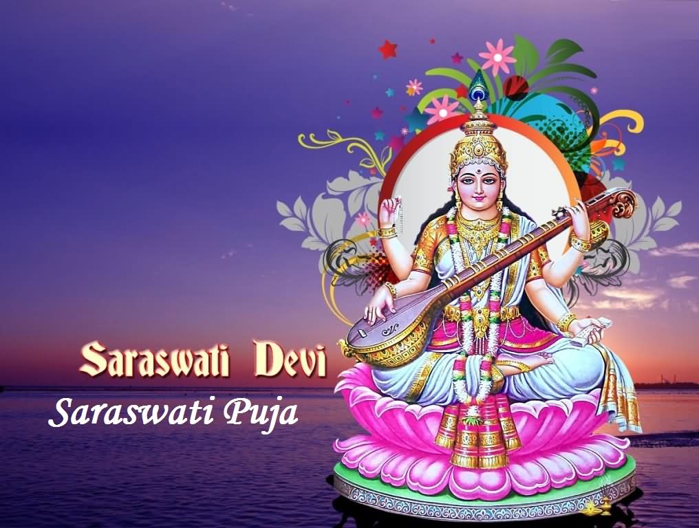 Saraswati Puja Greetings Image