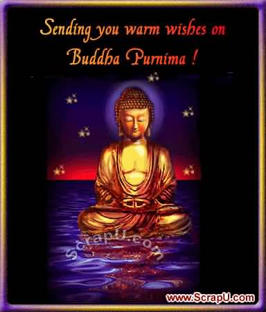 Sending You Warm Wishes On Buddha Purnima Greeting Card