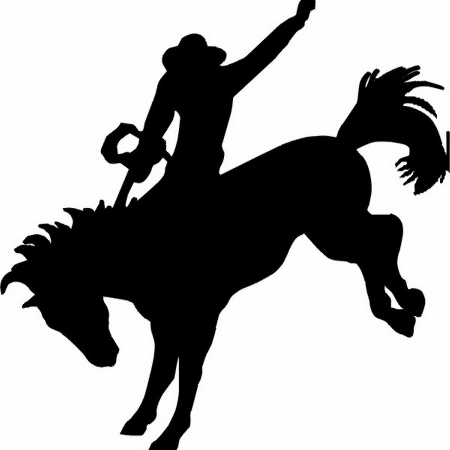 Silhouette Cowboy Riding Horse Tattoo Stencil