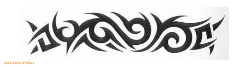 Simple Black Tribal Armband Tattoo Design