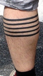 Simple Solid Band Tattoo On Leg Calf