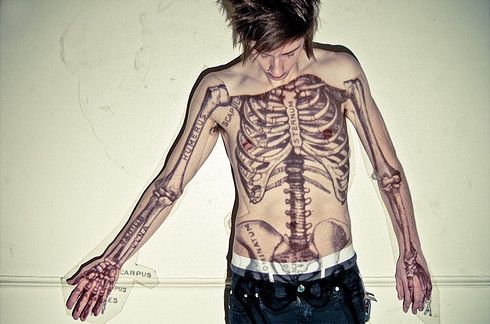 Skeleton Bone Tattoo On Man Full Body