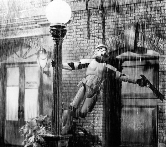 Stormtrooper With Gun In Rain Funny Black And White Picture For Whatsapp