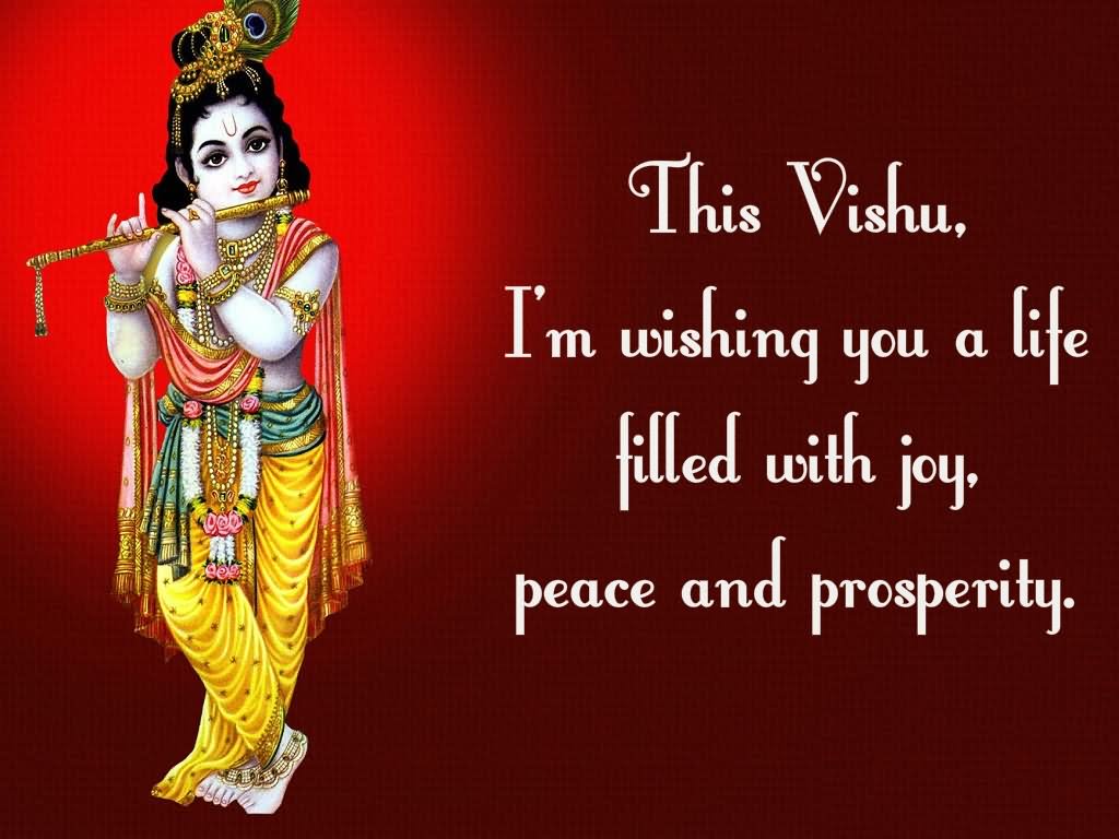 This Vishu I'm Wishing You A Life Filled With Joy Peace And Prosperity Wallpaper