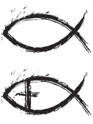 Two Christian Jesus Fish Tattoo Design