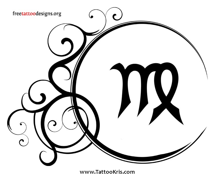 Virgo Zodiac Symbols Tattoo Design